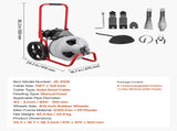 Drain Cleaner 22m x 9.5mm, Sewer Snake Auger Manual Feed on Wheels, Portable Drain Cleaning V952-GDSTJLSGTSSD3Q964001V3