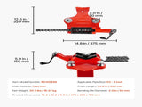 Heavy-Duty Pipe Chain Vise, 1/2" - 8" Pipe Capacity, 34.6" Rugged Chain & Cast Iron Base, V952-GLHQ128INCHHNDXLZV0