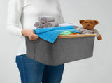 Collapsible Laundry Basket 50L Grey Bamboo Fabric Foldable Clothes Storage Hamper Space Saving, 50L V1237-ZY00B09MC4BP11