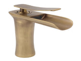 Bathroom Sink Faucet Antique Single Span Brass Waterfall Under Counter Basin Mixer Tap for Cold and V1294-YM0626-3112220096011
