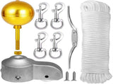 Flagpole Hardware Repair Parts Kit - White Aluminum Flag Pole Accessories with Mounting Clips V1259-FLAGPOLE-01-8PCS