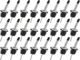 48 Pack Stainless Steel Classic Bottle Pourers Tapered Spout - Liquor Pourers with Rubber Dust Caps V1258-DP02-C-2784