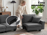 Artiss Modular Sectional U Shaped Storage Sofa Couches for Living Room Grey SBED-I-ST06-GY-ABCDEF