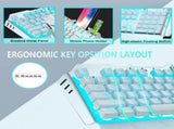 104 Keys Wireless Gaming Keyboard Mouse SetMouse Pad, RGB LED Backlit PC/Laptop White-RGB V201-W11043639