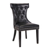 Century 2X Dining Chair Black Pu Wooden Legs V43-DC-CNTRY