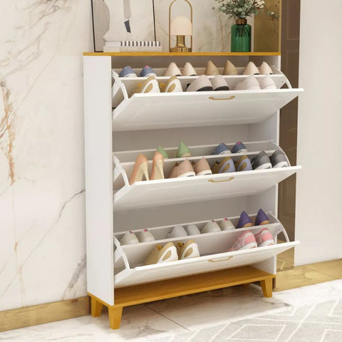 Shoe Storage Cabinet with Adjustable Shelves, Slim Narrow Shoe Storage Cabinet V195-SC-003