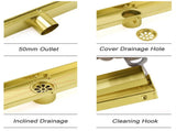 304 Stainless Steel 900mm Tile Insert Shower Grate Floor Drain 50mm Waste Outlet V1233-LGTI01900DG