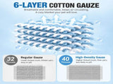 100% Cotton 6-Layer Gauze Summer Blanket & Towel Blanket - Ultra Soft & Breathable Reversible Quilt, V888-ELOSUNG55390-2