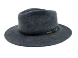 JACARU 1849 Australian 100% Wool Hat Fedora Trilby Crushable Travel - Dark Grey - Large V563-JACARU-1849-CHRCL-L