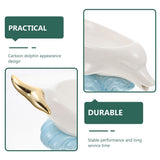Ceramic Dolphin Soap Box and Soap Holder for Storage Rack for Shower and Sink Use V1369-AZ3-W-18305
