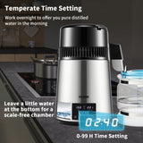 4L Water Distiller 1.5L/H Distilled Water Maker Timing Dual-Temp Silver V952-DSD15LH4L220VJCC4V3