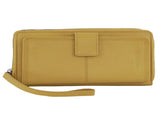 Pierre Cardin Womens Leather Zip Around Wallet RFID Blocking w/ Wristlet in Zinc Yellow V563-PC3745-ZINC_YELLOW
