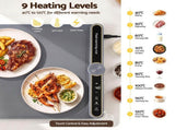 Devanti Food Warming Mat 80cm Electric Food Warmer Roll Up Buffet Tray Grey FWM-8D-GY