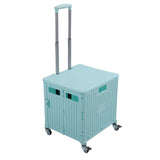 Collapsible Utility Rolling Crate Swivel Casters PP Strong with Telescopic Handle Lid Storage V1294-YM0901-3117230195713