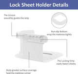4 PCS Bed Sheet Holder with Lock Strips, Heavy Duty Bed Sheet Corner Fastener, Removable Bed Sheet V1259-DP01-A-3255