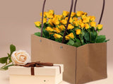 10 pcs Kraft Flower Gift Bag Floral Bouquet Tote Carrier Bag Flower Wrapping Bag with Handle V1366-AZ2-W-13645