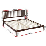 Artiss Bed Frame King Size Wooden Base Mattress Platform Timber Walnut VISE WBED-VISE-K-WAL-AB