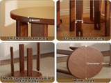 Stackable Wooden Stools Set of 4,Bar Stools Dining Chair with Movable Base,Nesting Side Tables V1337-NO-49UV-AIZP