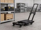 Giantz Folding Hand Truck Platform Trolley Foldable Dolly Cart 200kg Load Black PT-220S-BK