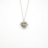 Gift Box - Love Heart White Gold Aroma Necklace Purify Oil Blend V760-GBAJ - 40