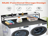 Washer Dryer Countertop with Shelf 54"x27" Wooden Washer Dryer Cover Black V952-XYTM54INCHHSDRLVGV0