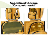 Everfit Golf Cart Bag Rolling Buggy Club Organiser Synthetic Leather Yellow GOLF-B-BAG-CART-YE