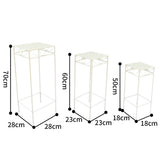 Set 3 Nested Riviera Square Tables / Potplant Stands 70cm, 60cm, 50cm V637-48112TBL