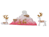 Resin Sitting Standing Deer Statues Reindeer Figurines Ornaments Mountain Rockery Sculpture for Home V1294-YM0901-3111250053613