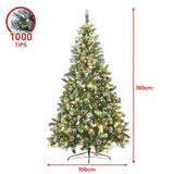 Christabelle 1.8m Pre Lit LED Christmas Tree with Pine Cones CMT-JFA-180-LED