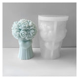 3D Love Heart with Bow Bouquet Rose Candle Silicone Mold DIY Flower Soap Plaster Epoxy Making V1370-AZ4-04133