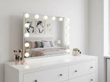 LED Beauty Mirror with 14 Bulbs, Colour Settings, USB A and USB C, White, 50 42cm V196-BM500
