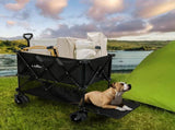 Lambu Folding Wagon Cart Double Shelves UM1259-BK