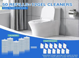 50PC Toilet Bowl Wands, Disposable Toilet Brush Heads, Wall Mounted Scrubber, Cleaner V1258-DP02-WO-199