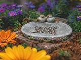 Birdbath w Colour Birds Flowers Pebble Butterfly 40cm V637-49483BRD