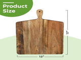 Acacia Wood Cutting Board with Handle, Wooden Chopping Board for Meat, Cheese, Bread & Vegetables, V1258-DP02-C-598
