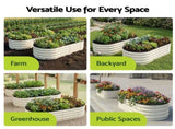 Green Fingers Raised Garden Bed 2 Pack Galvanised Planter Box Rust Resistant 120x60x30cm White GB-OVAL-1206030-WHX2