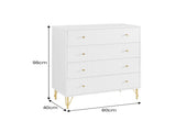 Sarantino Rocco Chest of Drawers in White CHE-103-02-WHG