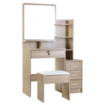 Artiss Dressing Table Stool Set 4 Drawers Oak FURNI-L-DRESS03-WD-AB