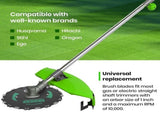 (2-Set) 9" x 20T Tooth Brush Blades - Weed Eater Saw Blade Kit with 2 Carbon Steel Round V1258-DP02-C-905