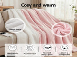 Giselle Electric Throw Rug Dual Side Fleece Flannel Heated Blanket Pink EB-C-THROW-RUG-DS-PK