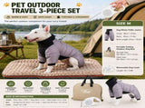 3-Piece Grey Winter Pet Outdoor Travel Set grey m size Reflective Dog Puffer Jacket, grey 3m V888-ELOSUNG53305
