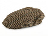 DENTS Abraham Moon Tweed Flat Cap Wool Ivy Hat Driving Cabbie Quilted - Brown V563-1-3038-BROWN-L