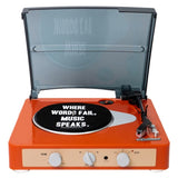 Gadhouse Brad MKII Record Player - Tangerine + Bundled Crosley Record Storage Display Stand V398-GAD0105-BSS