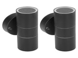 2Pcs GU10 Stainless Steel Outdoor Wall Sconce Waterproof LED Cylinder Up Down Wall Light for Yard V1294-YM0715-3119210323212