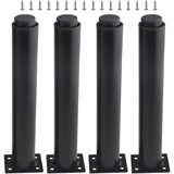 (25-42 cm, black) Set of 4 sturdy adjustable metal furniture legs V1237-ZY-203-2998
