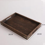 SOGA 2X Medium Walnut Rectangle Wooden Tray Breakfast Dinner Serving Board Tea Set Holder Kitchen WODE562X2