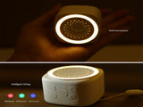 Soft Sleep Aid combination - White Noise Machine with 7-Colour Night Light and Black Spandex Eye V888-ELOSUNG53668