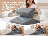 Giselle Bed Wedge Pillow for Headboard, Egg Gel Solves Night Sweats, Triangle Pillow for Reading & PILLOW-WEDGE-EGG-GY