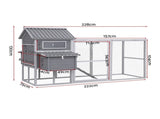 i.Pet Chicken Coop Rabbit Hutch Extra Large Wooden Run Bunny Cage Poultry House Outdoor PET-CH-P228-GR-AB