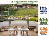 Gardeon 5PCS Outdoor Dining Set 120CM Folding Table and Chairs Patio Furniture White ODF-DIN-120PPCH-5PC-WH